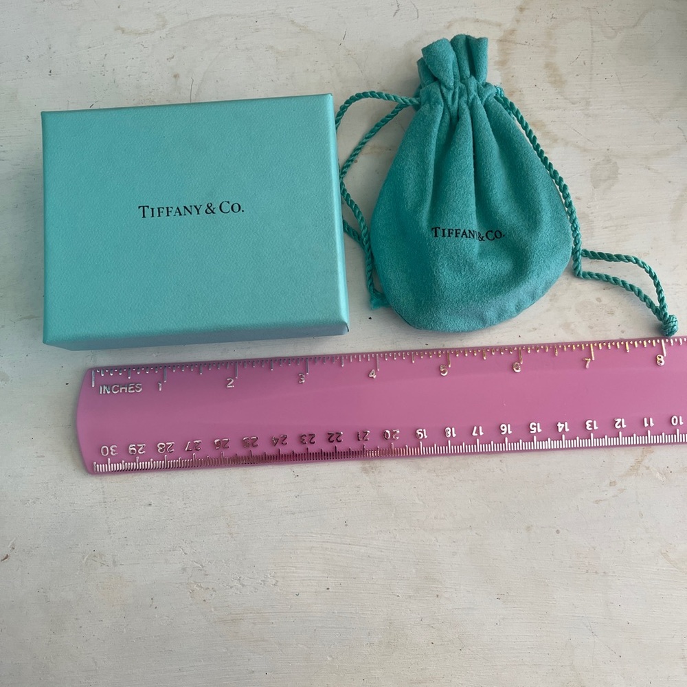 Authentic empty Tiffany & Co turquoise box with pouch